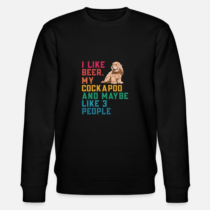 Cockapoo Dog - Stanley/Stella CHANGER Unisex Organic Sweatshirt - black