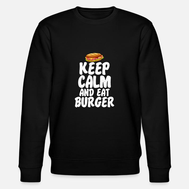 Burger Lover Gift - Stanley/Stella CHANGER Unisex Organic Sweatshirt - black