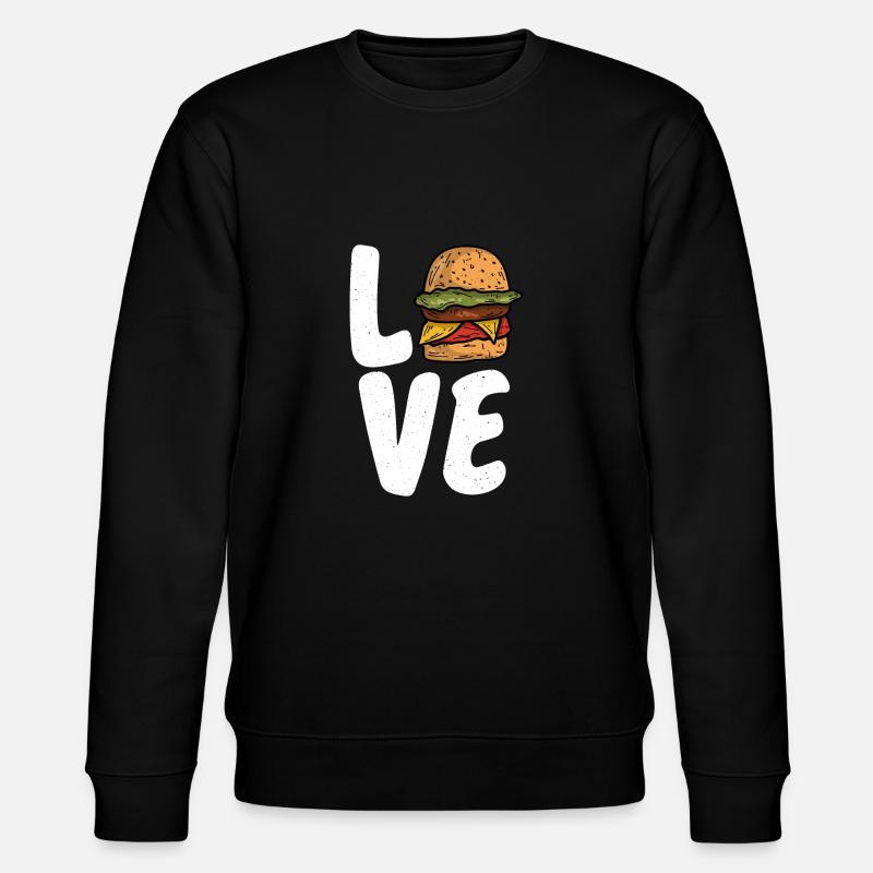 Burger Lover Gift - Stanley/Stella CHANGER Unisex Organic Sweatshirt - black