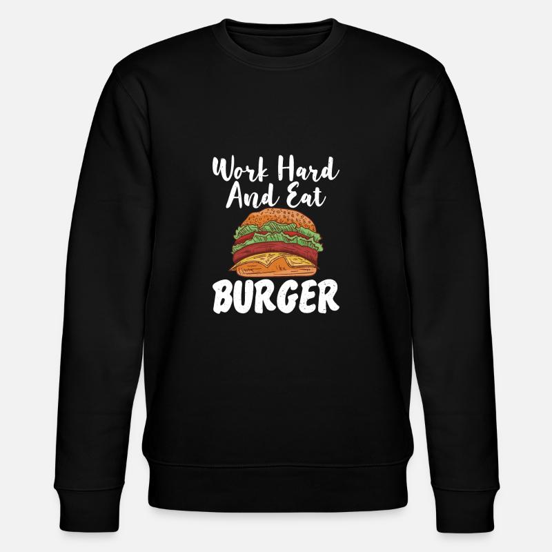 Burger Lover Gift - Stanley/Stella CHANGER Unisex Organic Sweatshirt - black