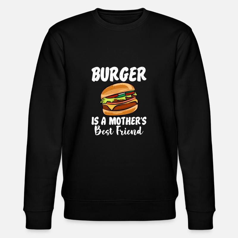 Burger Lover Gift - Stanley/Stella CHANGER Unisex Organic Sweatshirt - black