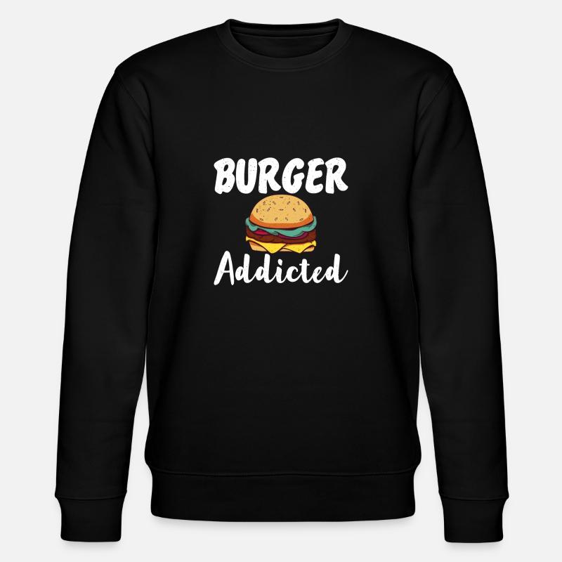 Burger Lover Gift - Stanley/Stella CHANGER Unisex Organic Sweatshirt - black