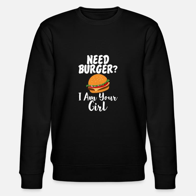 Burger Lover Gift - Stanley/Stella CHANGER Unisex Organic Sweatshirt - black