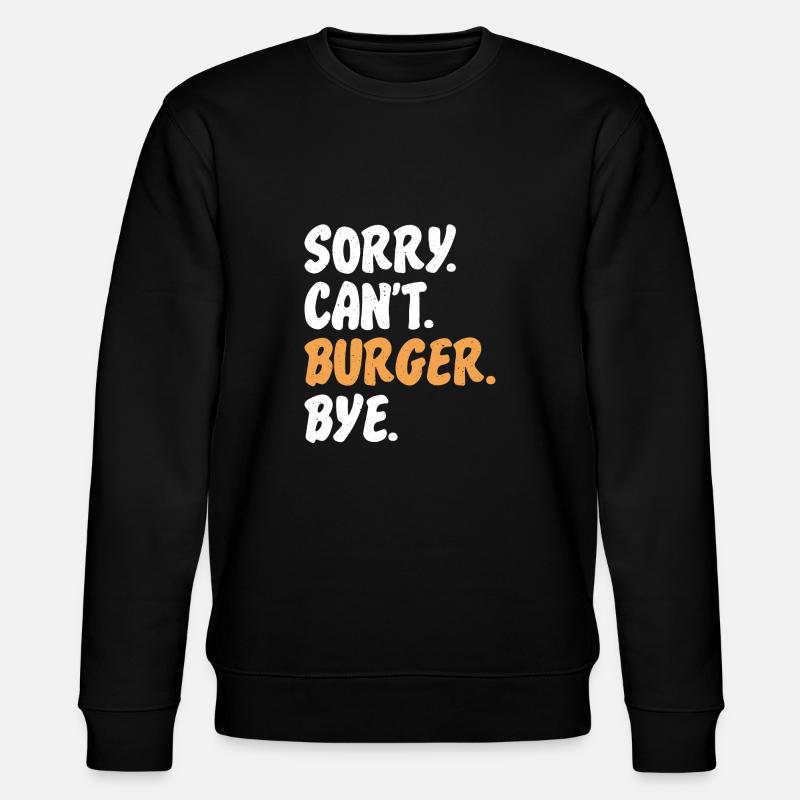Burger Lover Geschenk - Stanley/Stella Unisex Bio-Sweatshirt CHANGER  - Schwarz