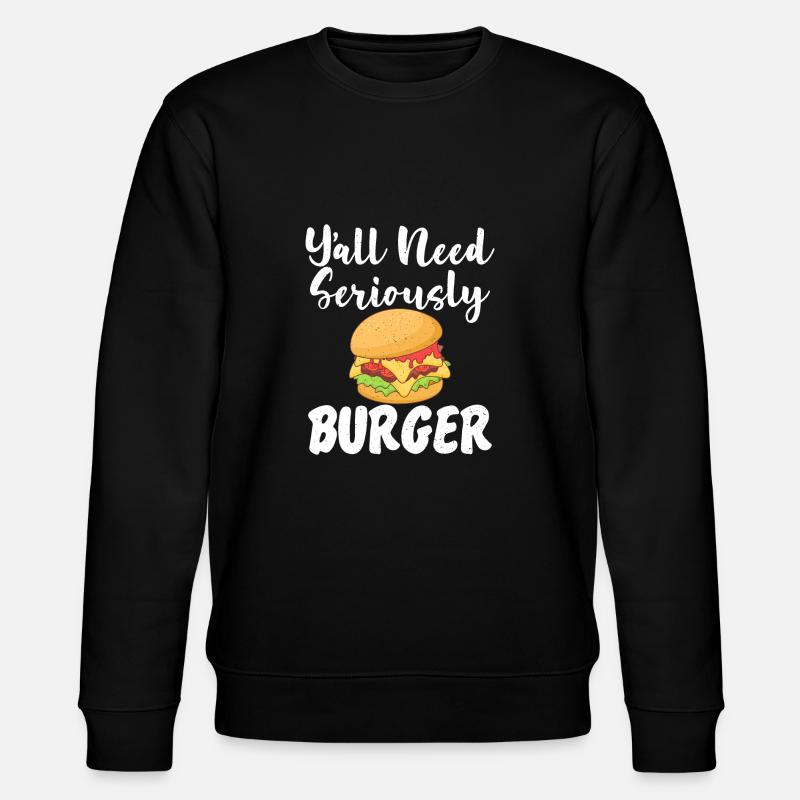 Burger Lover Gift - Stanley/Stella CHANGER Unisex Organic Sweatshirt - black