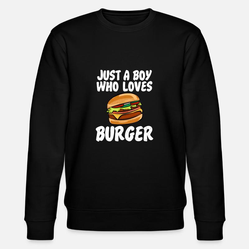Burger Lover Gift - Stanley/Stella CHANGER Unisex Organic Sweatshirt - black