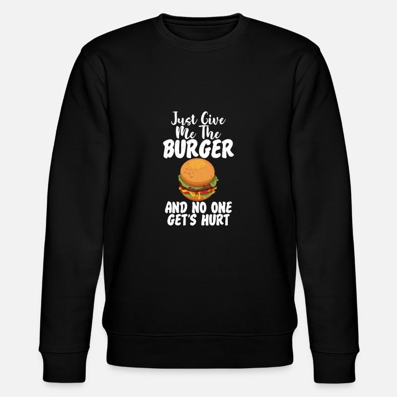 Burger Lover Geschenk - Stanley/Stella Unisex Bio-Sweatshirt CHANGER  - Schwarz