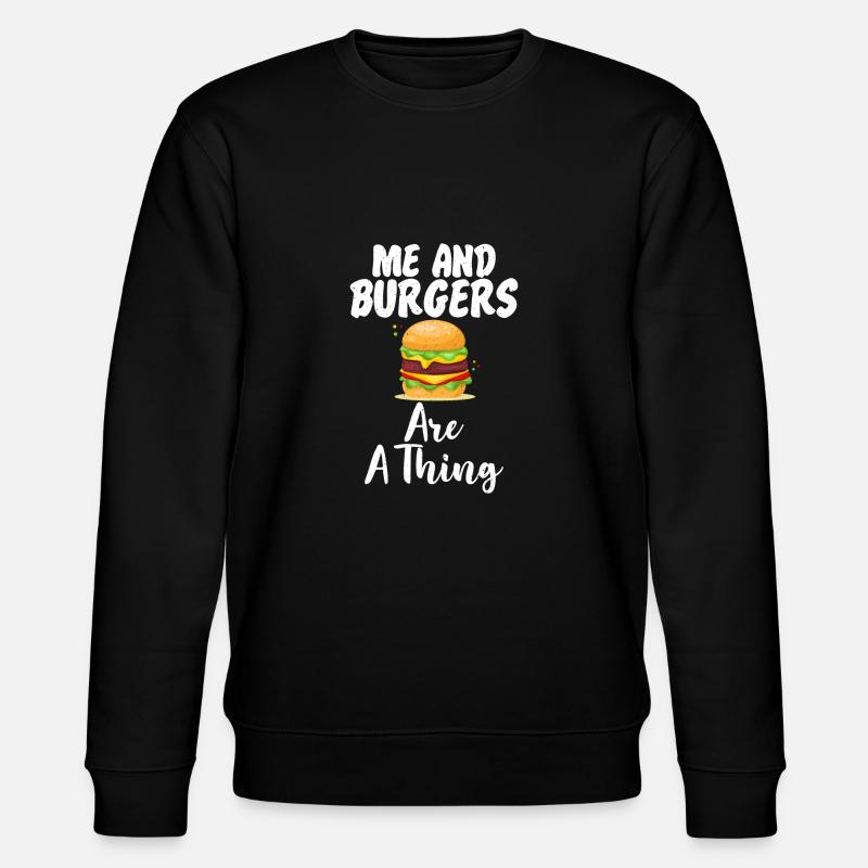 Burger Lover Geschenk - Stanley/Stella Unisex Bio-Sweatshirt CHANGER  - Schwarz