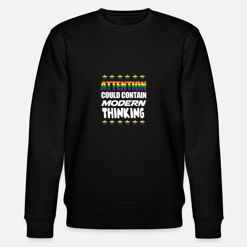 Attention could include modern thinking - Stanley/Stella CHANGER Unisex Organic Sweatshirt - black