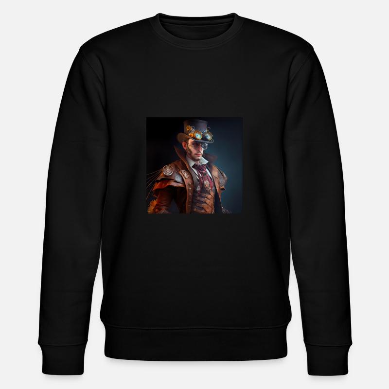 Steampunk Sci-Fi character - Stanley/Stella Unisex Bio-Sweatshirt CHANGER  - Schwarz