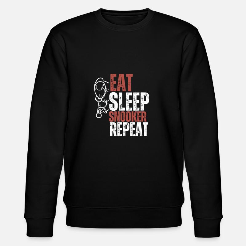 Eat Sleep Snooker Repeat - Stanley/Stella CHANGER Unisex Organic Sweatshirt - black