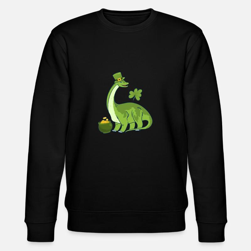 Leprechaun Dinosaur Clover Saint-Patrick - Sweat bio CHANGER Stanley/Stella Unisexe - noir
