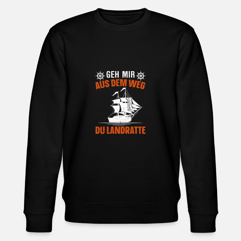 Landratte Seemann Matrose Geschenk - Stanley/Stella Unisex Bio-Sweatshirt CHANGER  - Schwarz