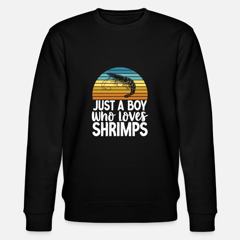 Shrimp Lover Gift - Stanley/Stella CHANGER Unisex Organic Sweatshirt - black