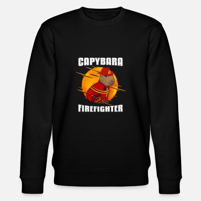 Feuerwehrmann Capybara - Stanley/Stella Unisex Bio-Sweatshirt CHANGER  - Schwarz