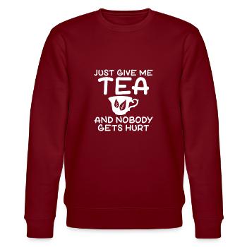 Teeliebhaber Geschenke - Stanley/Stella Unisex Bio-Sweatshirt CHANGER  - Burgunderrot - Vorne - Nik (191cm) & Marisol (170cm)