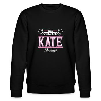 Kate Geschenkidee Geschenk Geburtstag - Stanley/Stella Unisex Bio-Sweatshirt CHANGER  - Schwarz - Vorne - Nik (191cm) & Marisol (170cm)