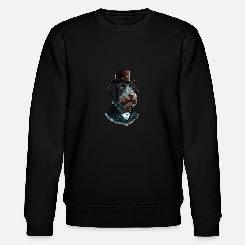 Hund German Wirehaired Pointer Hundemotiv - Stanley/Stella Unisex Bio-Sweatshirt CHANGER  - Schwarz