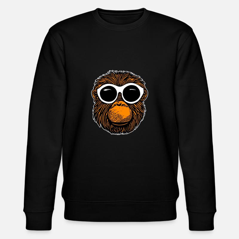 Affe mit Sonnenbrille - Stanley/Stella Unisex Bio-Sweatshirt CHANGER  - Schwarz