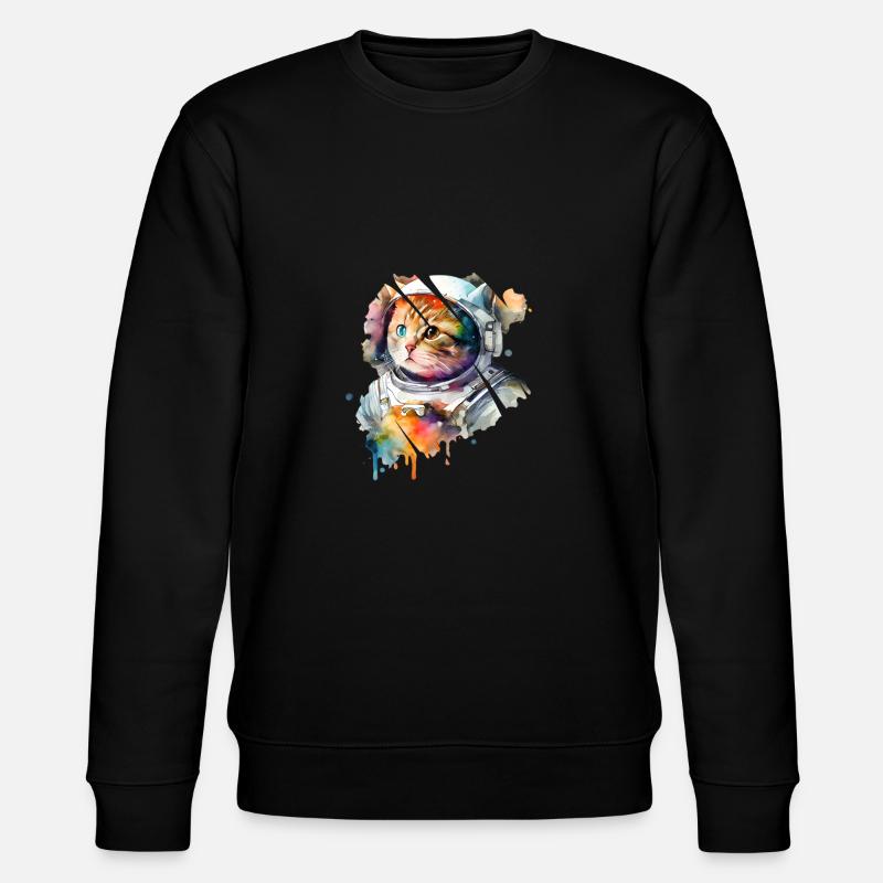 Chat astronaute - Sweat bio CHANGER Stanley/Stella Unisexe - noir