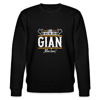 Gian Geschenkidee Geschenk Geburtstag - Stanley/Stella Unisex Bio-Sweatshirt CHANGER  - Schwarz - Vorne - Nik (191cm) & Marisol (170cm)