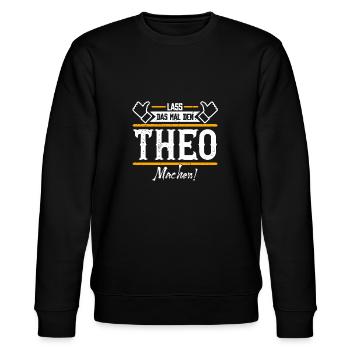 Theo Geschenkidee Geschenk Geburtstag - Stanley/Stella Unisex Bio-Sweatshirt CHANGER  - Schwarz - Vorne - Nik (191cm) & Marisol (170cm)
