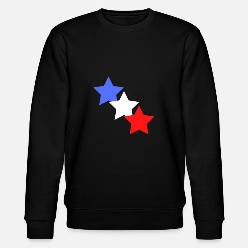 étoile bleu blanc rouge - Sweat bio CHANGER Stanley/Stella Unisexe - noir