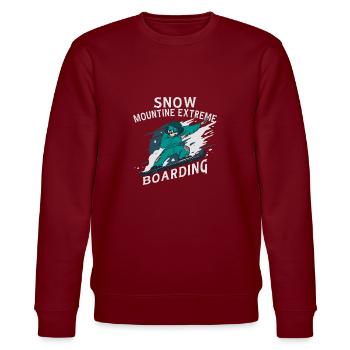 Snow Mountain Extreme Boarding Skeleton - Stanley/Stella CHANGER Unisex Organic Sweatshirt - burgundy - Front - Nik (191cm) & Marisol (170cm)