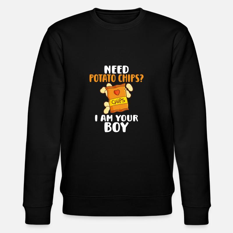 Potato Chips Gift - Stanley/Stella CHANGER Unisex Organic Sweatshirt - black