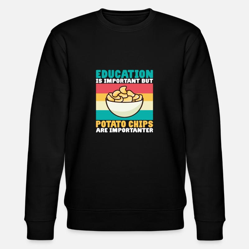 Potato Chips Gift - Stanley/Stella CHANGER Unisex Organic Sweatshirt - black
