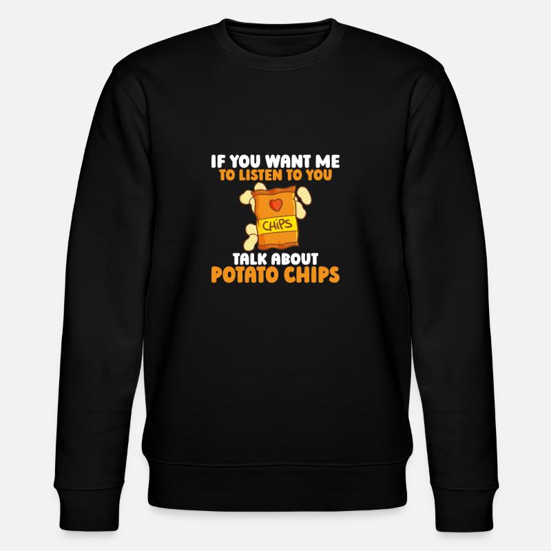 Potato Chips Gift - Stanley/Stella CHANGER Unisex Organic Sweatshirt - black