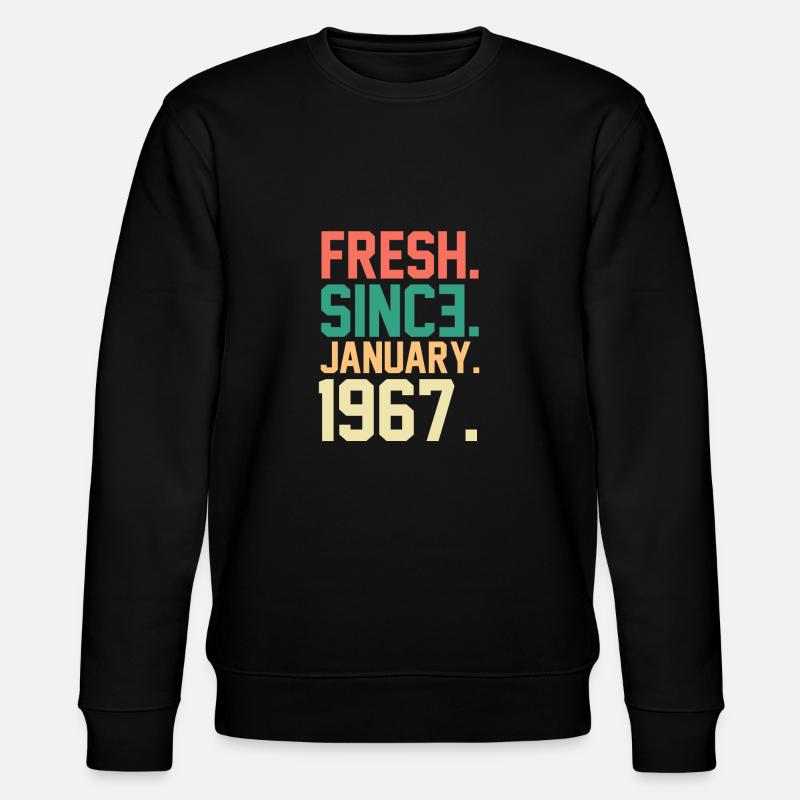 Janvier 1967 Anniversaire - Sweat bio CHANGER Stanley/Stella Unisexe - noir