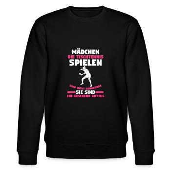 Tischtennisspieler Tischtennis - Stanley/Stella Unisex Bio-Sweatshirt CHANGER  - Schwarz - Vorne - Nik (191cm) & Marisol (170cm)