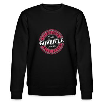 Gabriele Geschenkidee Geschenk Geburtstag - Stanley/Stella Unisex Bio-Sweatshirt CHANGER  - Schwarz - Vorne - Nik (191cm) & Marisol (170cm)