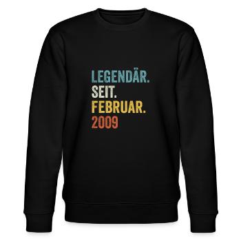 14 Jahre Legendär Seit Februar 2009 14. Geburtstag - Stanley/Stella Unisex Bio-Sweatshirt CHANGER  - Schwarz - Vorne - Nik (191cm) & Marisol (170cm)