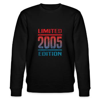 Jahrgang 2005 - Limited Edition Geburtstag - Stanley/Stella Unisex Bio-Sweatshirt CHANGER  - Schwarz - Vorne - Nik (191cm) & Marisol (170cm)