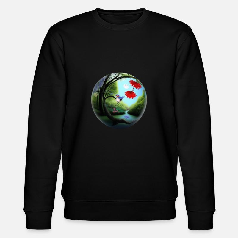 Spherische Kugel - Stanley/Stella Unisex Bio-Sweatshirt CHANGER  - Schwarz