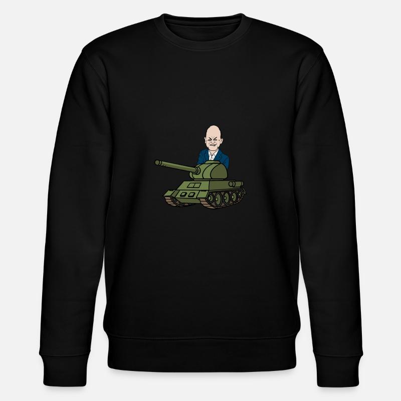 Politiker Gesicht mit Panzer - Stanley/Stella Unisex Bio-Sweatshirt CHANGER - Schwarz