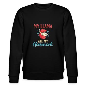 Lama Geschenk Lama Liebhaber Geschenk - Stanley/Stella Unisex Bio-Sweatshirt CHANGER  - Schwarz - Vorne - Nik (191cm) & Marisol (170cm)