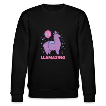 Lama Geschenk Lama Liebhaber Geschenk - Stanley/Stella Unisex Bio-Sweatshirt CHANGER  - Schwarz - Vorne - Nik (191cm) & Marisol (170cm)