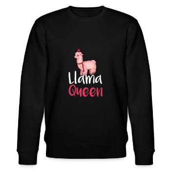 Lama Geschenk Lama Liebhaber Geschenk - Stanley/Stella Unisex Bio-Sweatshirt CHANGER  - Schwarz - Vorne - Nik (191cm) & Marisol (170cm)