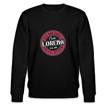 Lorena Geschenkidee Geschenk Geburtstag - Stanley/Stella Unisex Bio-Sweatshirt CHANGER  - Schwarz - Vorne - Nik (191cm) & Marisol (170cm)