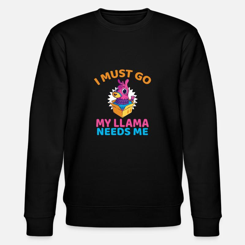Llama Gift Llama Lover Gift - Stanley/Stella CHANGER Unisex Organic Sweatshirt - black