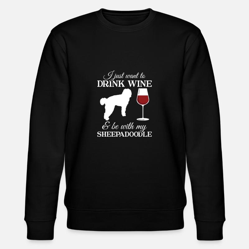 Sheepadoodle Doodle Hund - Stanley/Stella Unisex Bio-Sweatshirt CHANGER  - Schwarz