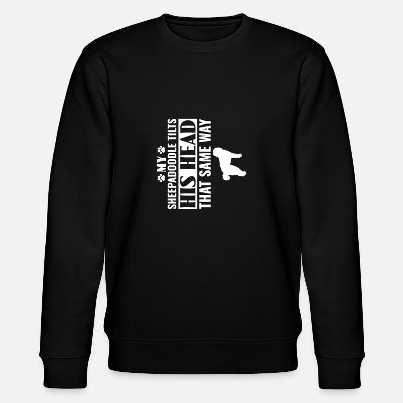 Sheepadoodle Doodle Hund - Stanley/Stella Unisex Bio-Sweatshirt CHANGER  - Schwarz