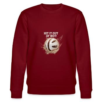 Schlag es aus dem Netz Lustiger Volleyball Humor T - Stanley/Stella Unisex Bio-Sweatshirt CHANGER  - Burgunderrot - Vorne - Nik (191cm) & Marisol (170cm)