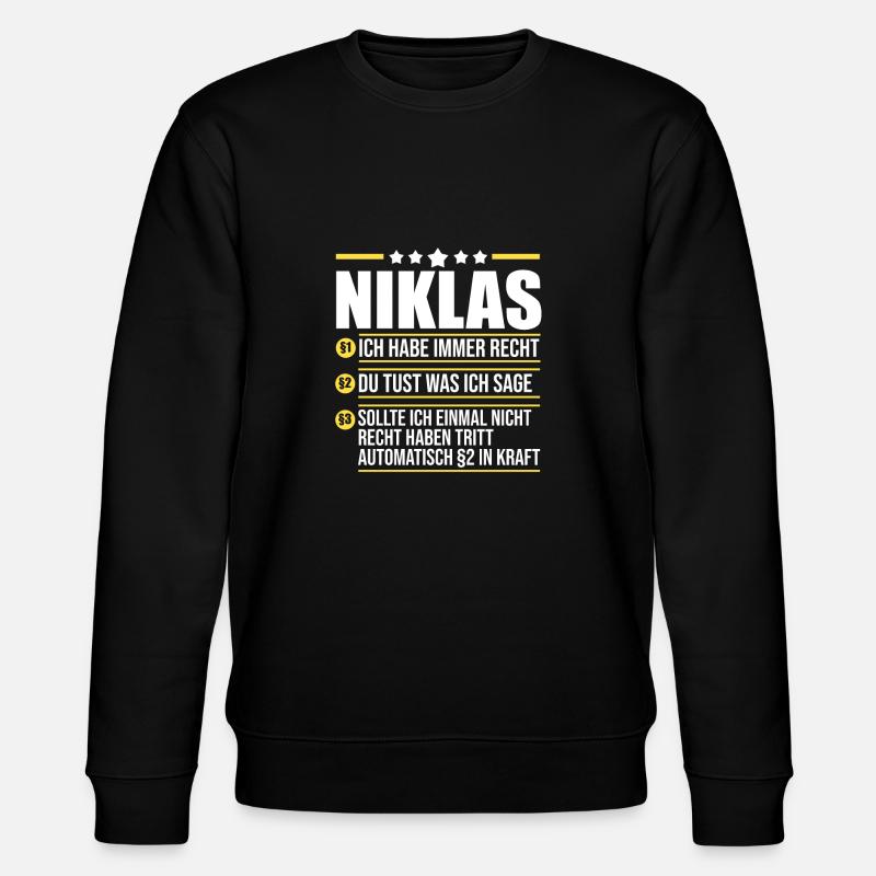 Niklas - Stanley/Stella Unisex Bio-Sweatshirt CHANGER  - Schwarz