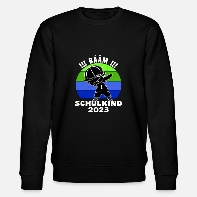 Bääm! Schulkind 2023 Einschulung Schulanfang - Stanley/Stella Unisex Bio-Sweatshirt CHANGER  - Schwarz