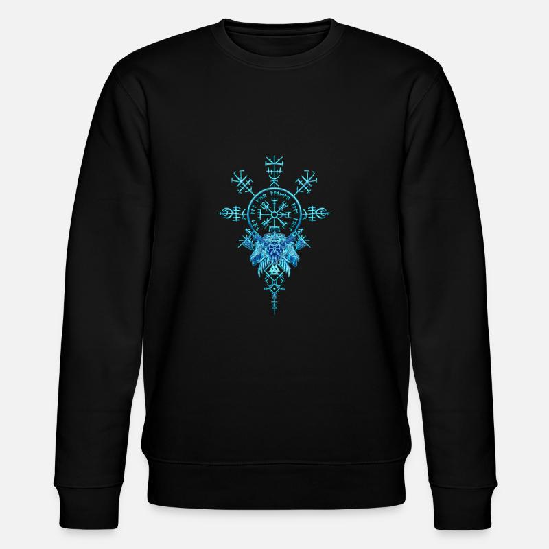 Keltischer Vikinger Vegvisir Kompass Wikinger - Stanley/Stella Unisex Bio-Sweatshirt CHANGER  - Schwarz