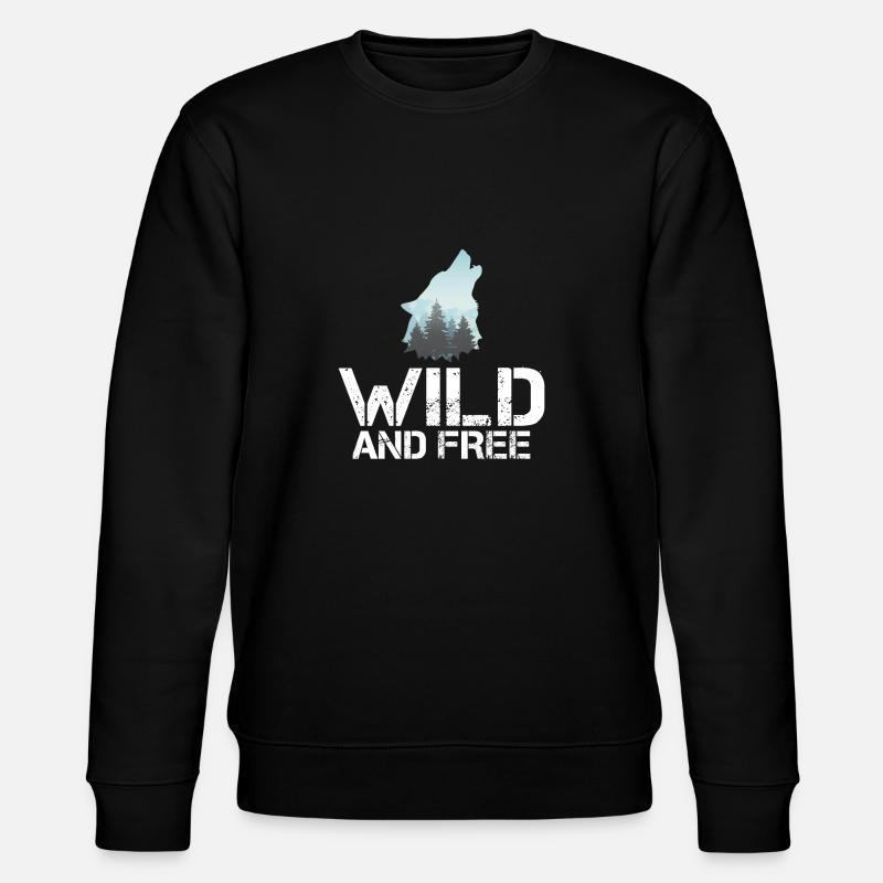Wolf Geschenke Wolf Liebhaber - Stanley/Stella Unisex Bio-Sweatshirt CHANGER  - Schwarz